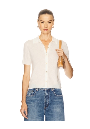 Vince Collared Button Up Top in White. Size M. Also in S, L.