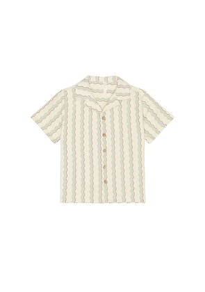 Rylee + Cru Lapel Collar Shirt in Cream. Size 2/3. Also in 4/5, 6/7.