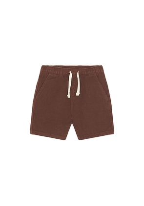 Rylee + Cru Perry Short in Chocolate. Size 12-18M. Also in 18-24M, 2-3yr, 4-5yr.