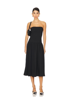 WeWoreWhat Strapless Corset Midi Dress in Black. Size 12. Also in 6, 8, 10.