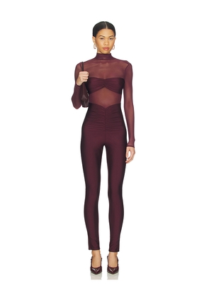 SEROYA Brietta Catsuit in Wine. Size L. Also in M, S, XS.