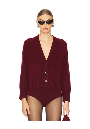 W. Cashmere Emily Cardigan in Burgundy. Size M. Also in S, XS, L, XL.