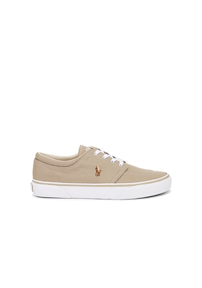 Polo Ralph Lauren Canvas Faxon Low Top Sneaker in Beige. Size 10. Also in 7, 8, 9, 11, 12, 13, 14.