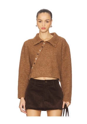 Zemeta Button Way Knit Cardigan in Brown. Size M. Also in XS, S, L.