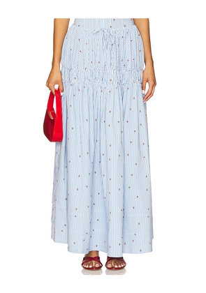 WeWoreWhat Tiered Midi Skirt in Blue. Size M. Also in L.