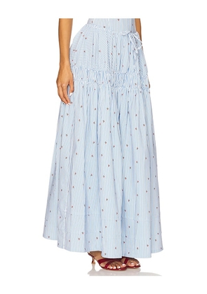 WeWoreWhat Tiered Midi Skirt in Blue. Size M. Also in L.