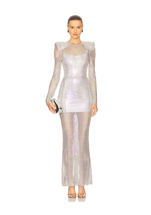 Zhivago Shimmer Gown in Metallic Silver. Size 4. Also in 2, 8.