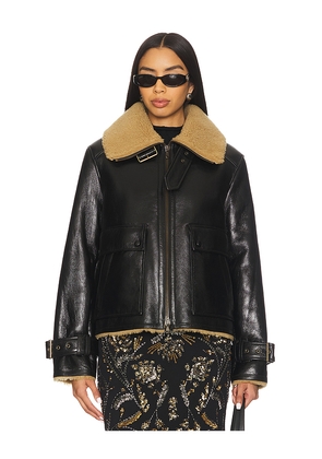Veronica Beard Danika Shearling Jacket in Black. Size M. Also in L, XS.