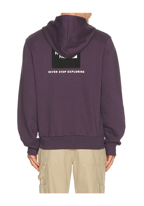 The North Face Evolution Box Nse Regular Hoodie in Purple. Size L. Also in S, M, XL/1X, XXL/2X.