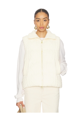 Varley Irina Cable Knit Gilet in Cream. Size M. Also in S, XS, L, XL.