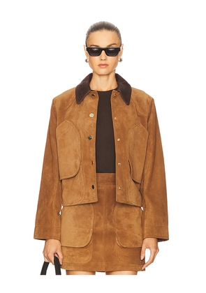 Veronica Beard Walters Cropped Barn Jacket in Brown. Size M. Also in L, S, XS.