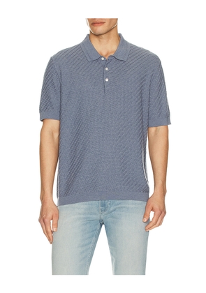 PAIGE Kiko Sweater Polo in Blue. Size L. Also in M, XL/1X, XXL/2X.