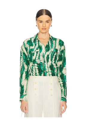 Ulla Johnson Soren Shirt in Green. Size 00. Also in 0, 2.