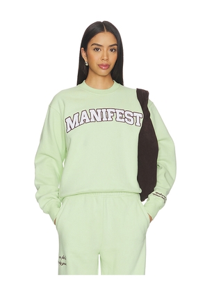 The Mayfair Group Manifest Classic Crewneck Sweatshirt in Mint. Size L/XL. Also in XS, S/M, M/L.