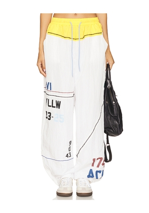 Yellow The Label Mast Jogger in White. Size L. Also in S, XS.
