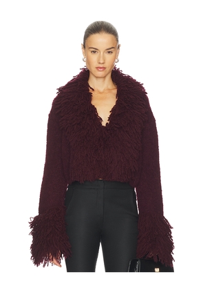 AMUR Lilia Knit Top in Burgundy. Size M. Also in XS, XL.