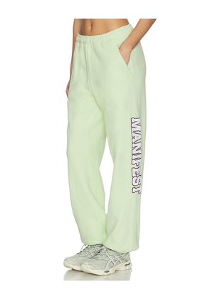 The Mayfair Group Manifest Classic Sweatpants in Mint. Size L/XL. Also in M/L, S/M, XS/S.