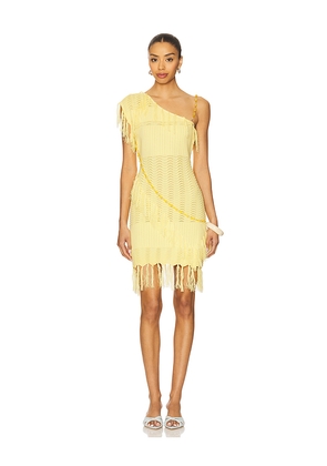 Yellow The Label Fran Beaded Dress in Lemon. Size M. Also in S.
