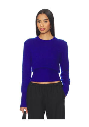 W. Cashmere Laurel Cinched Waist Sweater in Blue. Size M. Also in S, XS, L, XL.