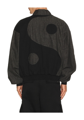 UPRISERS UPRS Yin Yang Bomber Jacket in Black. Size M. Also in L, S, XL/1X.