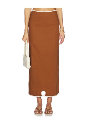 Saudade Zuma Skirt Set in Brown,White. Size M. Also in L, S, XL, XS.