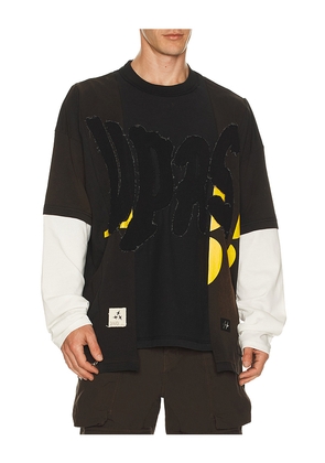 UPRISERS UPRS Double Layer Long Sleeve T-Shirt in Brown. Size M. Also in L, XL/1X.