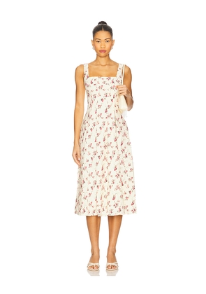 WeWoreWhat x REVOLVE Corset Pleated Midi Dress in Cream. Size 2. Also in 0, 4.