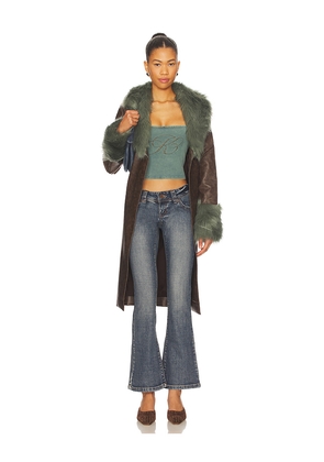 Unreal Fur Empathy Coat in Chocolate. Size S. Also in XS, M.