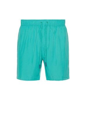 Vintage Summer Performance Stretch Lined Volley Swim Short in Teal. Size M. Also in S, L, XXL/2X.