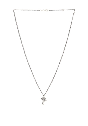 Serge de Nimes Pegasus Necklace in Metallic Silver.