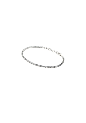 Serge de Nimes Square Spiga Bracelet in Metallic Silver.