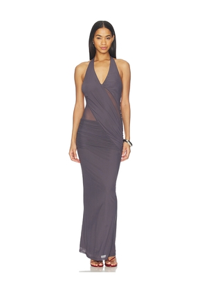 superdown Dynasty Halter Maxi Dress in Grey. Size L. Also in XXS, XS, S, M, XL.