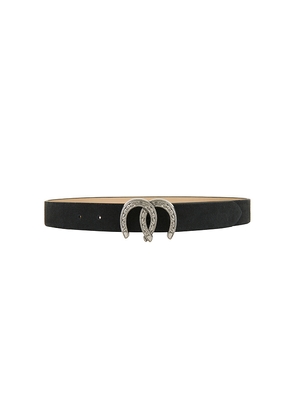 Understated Leather Horseshoe Belt in Black. Size M/L. Also in L/XL.