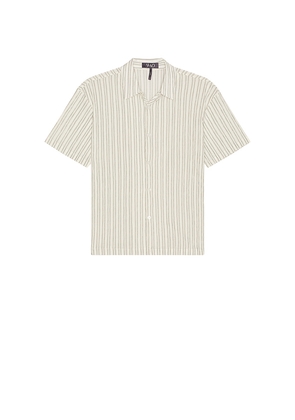 WAO Relaxed Stripe Short Sleeve Shirt in Cream. Size S. Also in L.