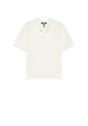 WAO Relaxed Open Knit Polo in Cream. Size S. Also in L.