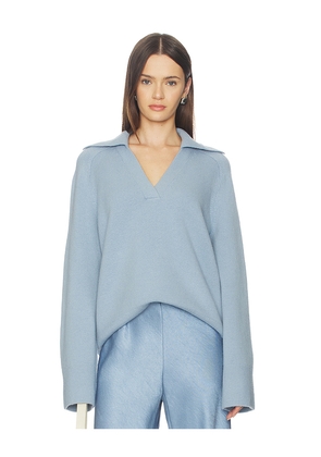 Vince Oversized Wool Cash Polo in Baby Blue. Size S. Also in XS, M.