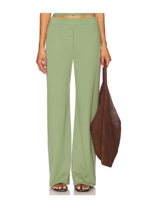 VIR VITA Pointelle Lounge Pant in Sage. Size M. Also in L, S, XL, XS.