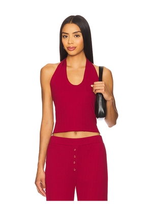 VIR VITA Pointelle Halter Top in Red. Size XL. Also in M.