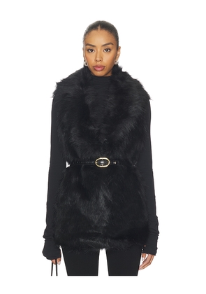 Unreal Fur Premium Rose Vest in Black. Size M. Also in XS, S.