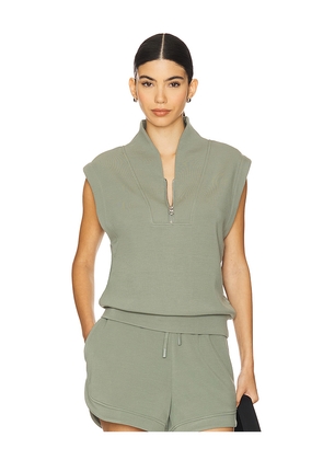 Varley Loretta Half Zip Sweatshirt in Sage. Size S. Also in XS, M, XL.