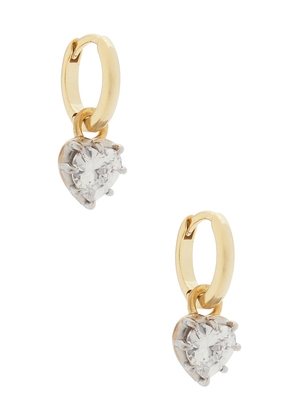 SHASHI Heart Georgian Cut Earring in Metallic Gold.