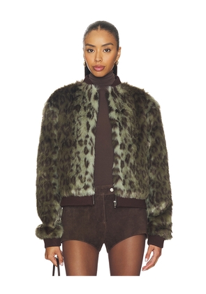 Unreal Fur Foliage Jacket in Green. Size S. Also in XS, M.