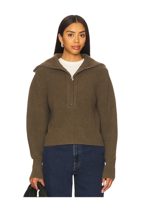 Varley Maura Half Zip Rib Knit in Olive. Size S. Also in XS.