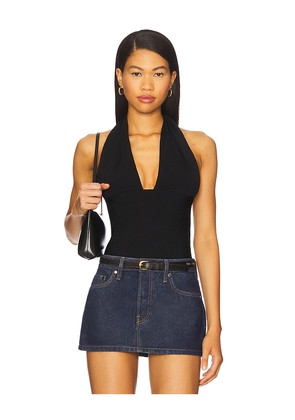 WeWoreWhat Knit Halter Top in Black. Size M. Also in L, XL.