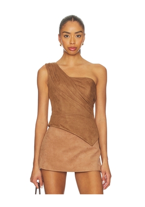 Zuleyha Kuru Maud Corset Top in Brown. Size 38. Also in 36, 40, 42, 44.