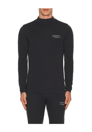 Whitespace Merino Mock Neck Baselayer T-Shirt in Grey. Size M. Also in S, XL/1X, XXL/2X.