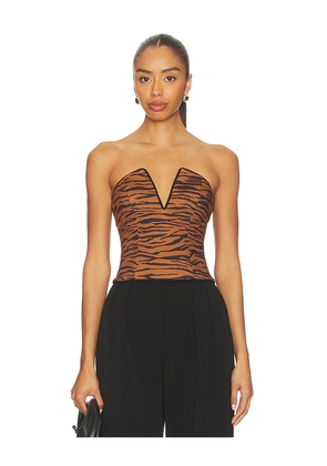 Zuleyha Kuru Vella Corset Top in Brown. Size 38. Also in 36, 40, 42, 44.