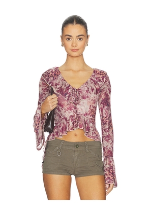 superdown Kairi Long Sleeve Top in Brown. Size L. Also in XXS, XS, S, M, XL.