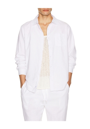 Vintage Summer Long Sleeve Linen Button Down Shirt in White. Size L. Also in S, M, XL/1X, XXL/2X.