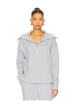 Varley Larson Half Zip Sweatshirt in Light Grey. Size M. Also in XS, L.